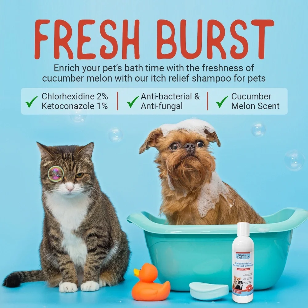 ALPHA DOG SERIES Chlorhexidine Ketoconazole Anti Itch Hot Spot Relief Shampoo